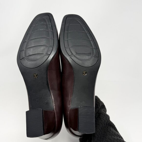 Liz Baker Brown Pump Heeled Loafer Sz 9.5 NARROW Office Professional Minimalist - Picture 5 of 6